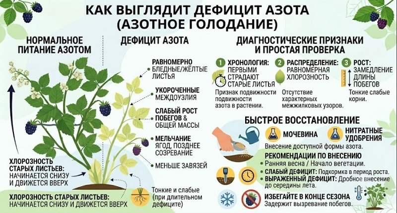 Почему желтеют и сохнут листья ежевики: диагностика причин и схемы лечения