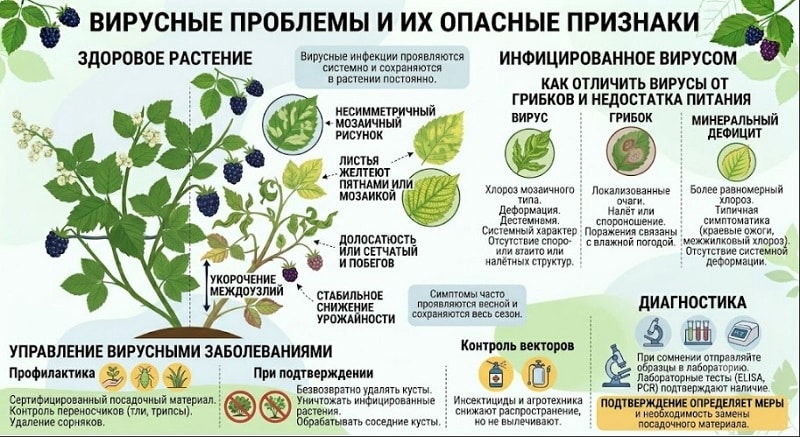 Почему желтеют и сохнут листья ежевики: диагностика причин и схемы лечения