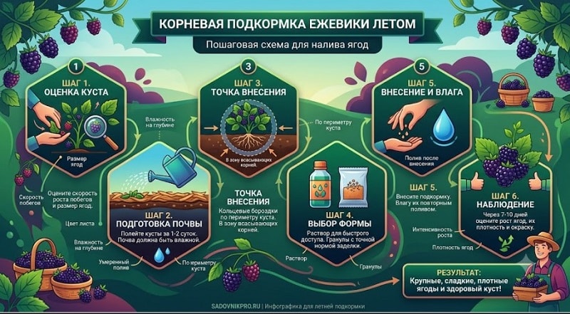 Подкормка ежевики летом во время плодоношения: чем и когда удобрять