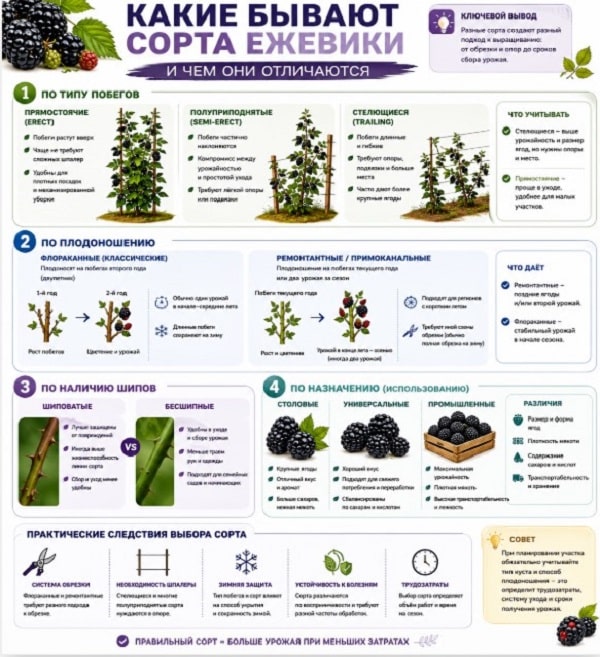 Лучшие сорта ежевики для дачи: бесшипные, ремонтантные и морозостойкие