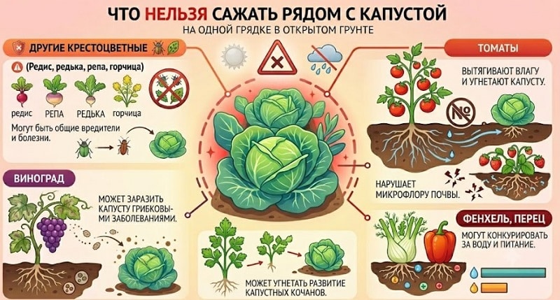 Что посадить с капустой: соседи для крупного урожая и защиты от вредителей