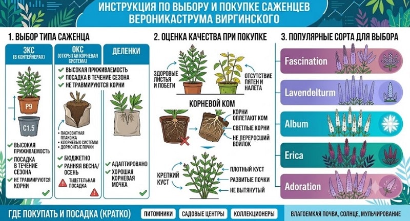Как выбрать и купить саженцы вероникаструма виргинского