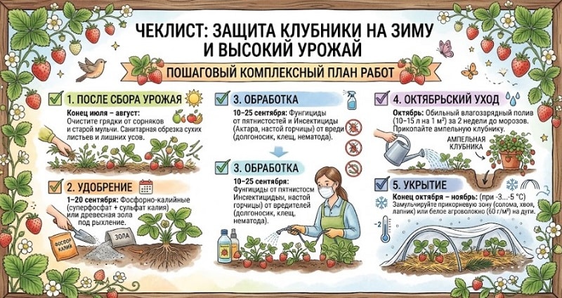 Чек лист садовода: уход за клубникой осенью