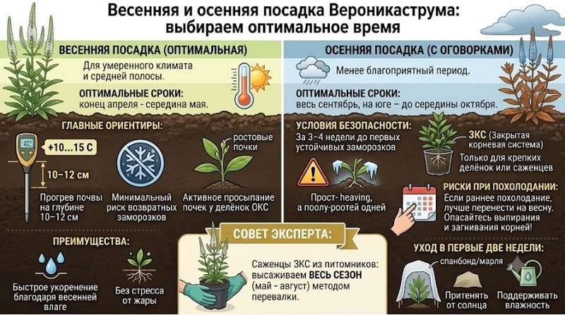 Когда лучше сажать вероникаструм: весной или осенью