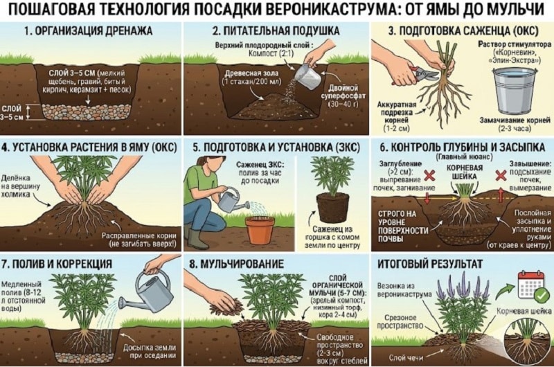 Как посадить вероникаструм пошагово